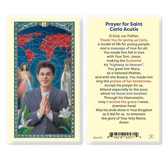 LAMINATED HOLY CARD - SAINT CARLO ACUTIS