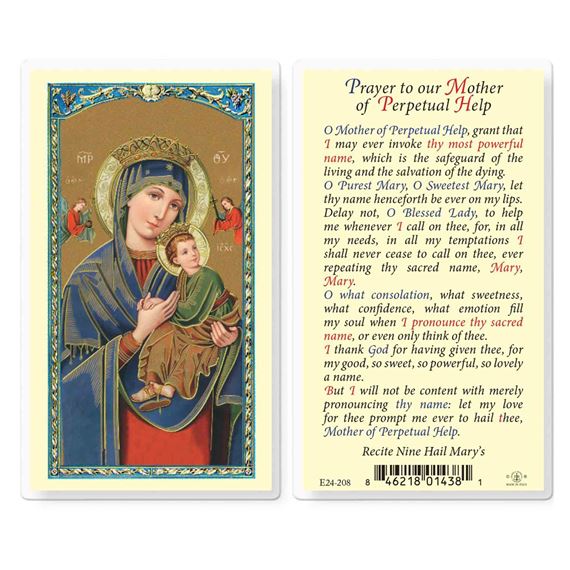 LAMINATED HOLY CARD - MOTHER OF PERPETUAL HELP