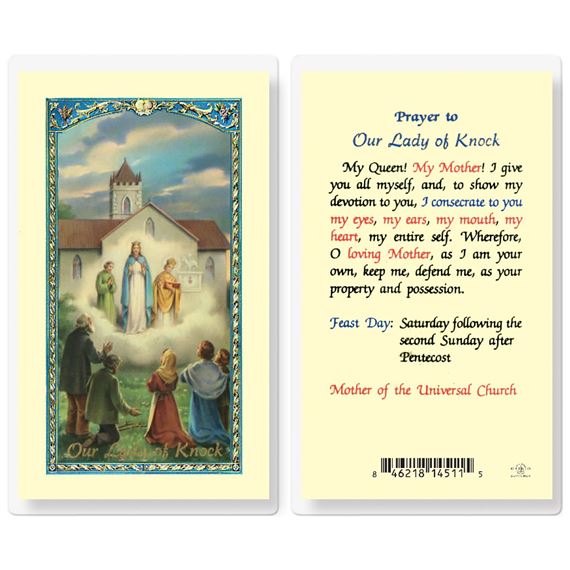 LAMINATED HOLY CARD PRAYER TO OUR LADY OF KNOCK