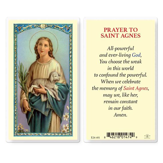 LAMINATED HOLY CARD - ST. AGNES