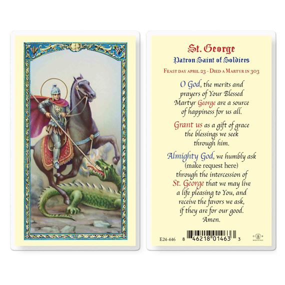 LAMINATED HOLY CARD - ST. GEORGE