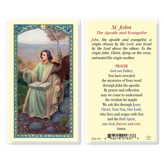 LAMINATED HOLY CARD - ST. JOHN