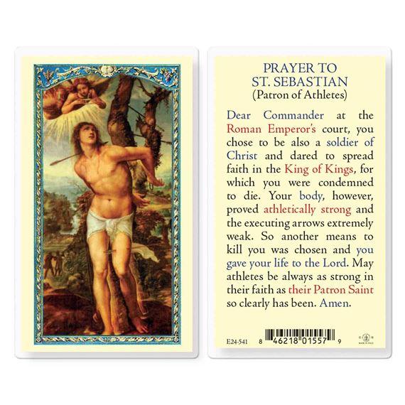 LAMINATED HOLY CARD - ST. SEBASTIAN