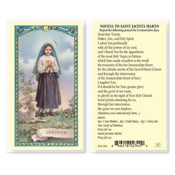 LAMINATED HOLY CARD - SAINT JACINTA