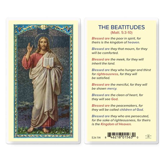 LAMINATED HOLY CARD BEATITUDES