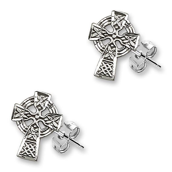 Post Celtic Cross Earrings
