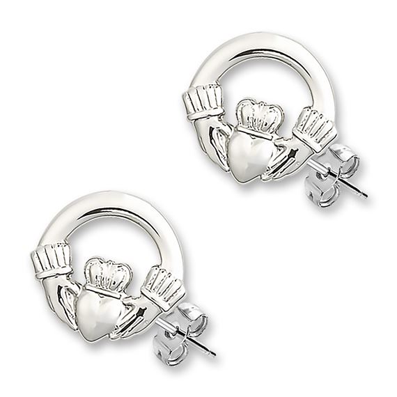 Post Claddagh Earrings