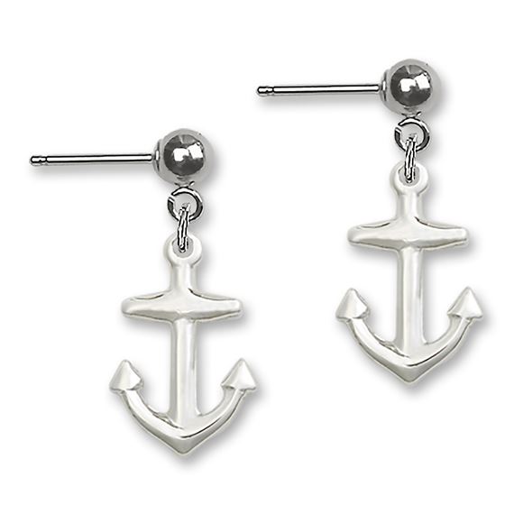 Anchor Ball Post Earrings