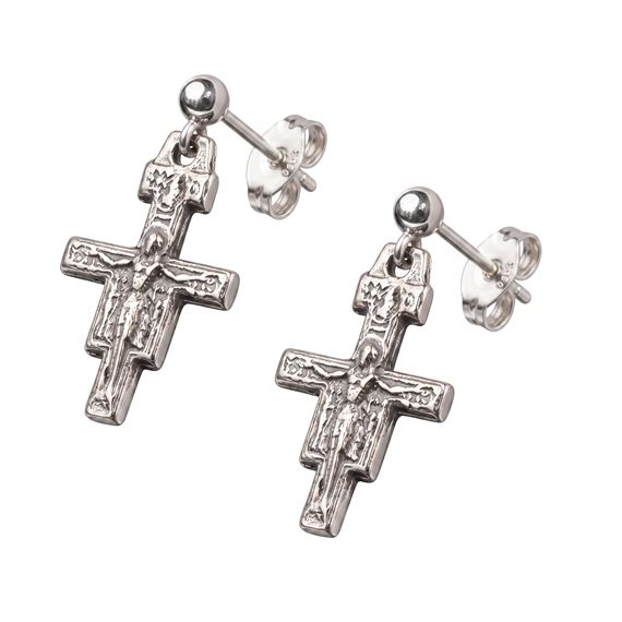 SAN DAMIANO CROSS - STERLING SILVER EARRINGS