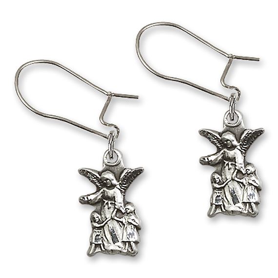 Dangle Guardian Angel Earrings