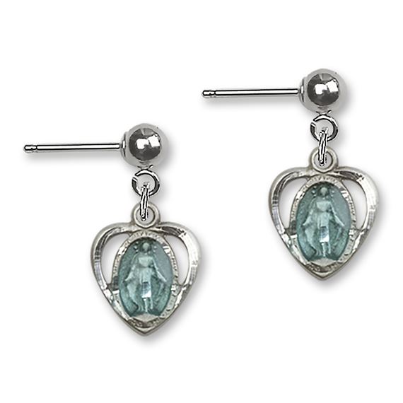 Heart / Miraculous Ball Post Earrings