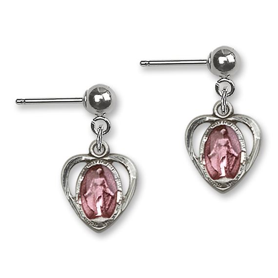 Heart / Miraculous Ball Post Earrings