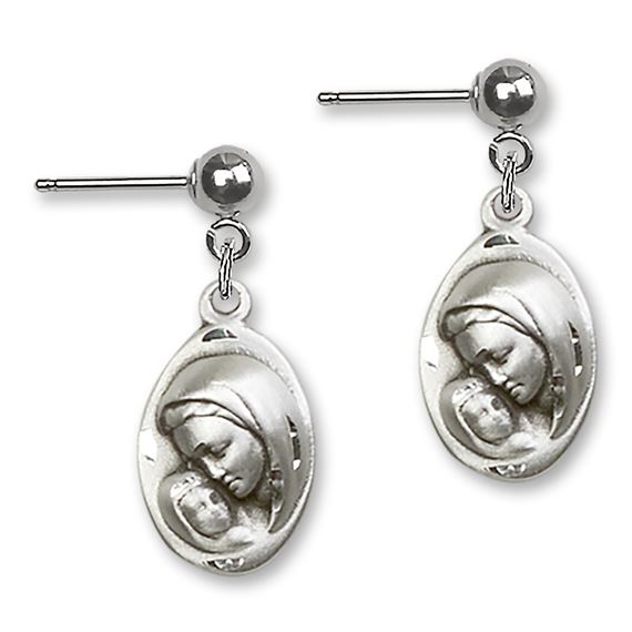 Madonna & Child Ball Post Earrings