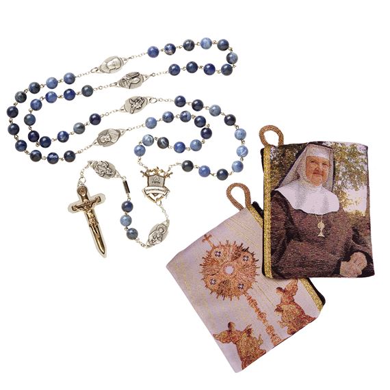 EWTN WARRIOR'S ROSARY & FREE MOTHER ANGELICA ROSARY POUCH 