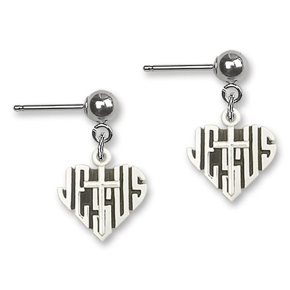Heart of Jesus / Cross Earrings