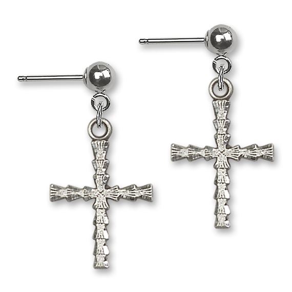 Cross Ball Post Earrings
