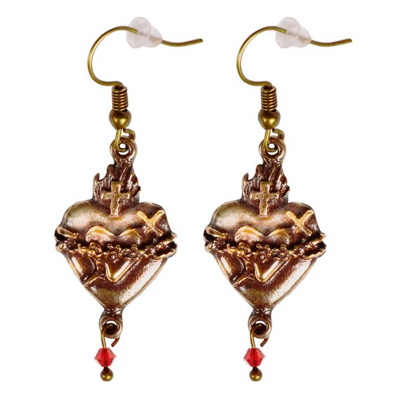 BRONZE TWO HEARTS EARRINGS