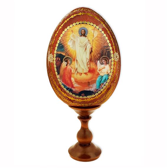 SOLID WOOD RESURRECTION ICON EGG