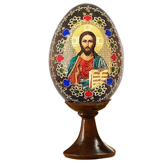 CHRIST THE TEACHER ICON WOOD EGG