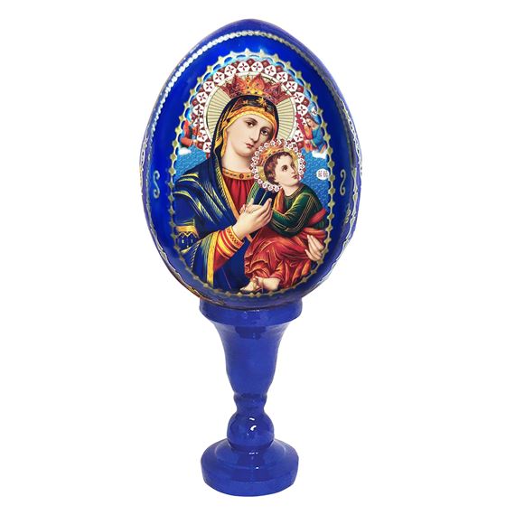 OUR LADY OF PERPETUAL HELP BLUE ICON EGG