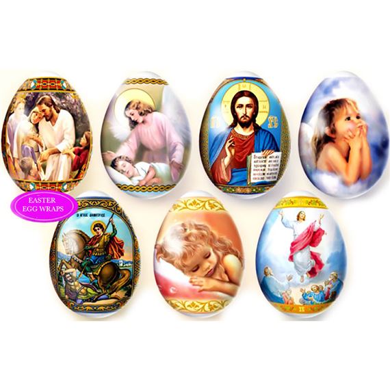 EASTER EGG WRAPS WITH CATHOLIC IMAGES