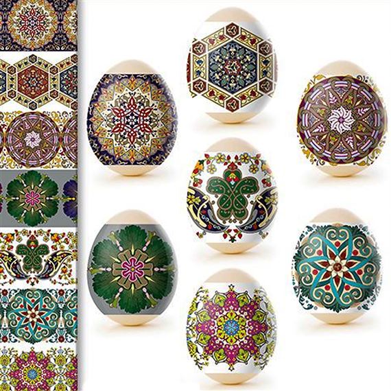 UKRAINIAN EGG WRAPS - GEOMETRIC AND FLORAL DESIGNS