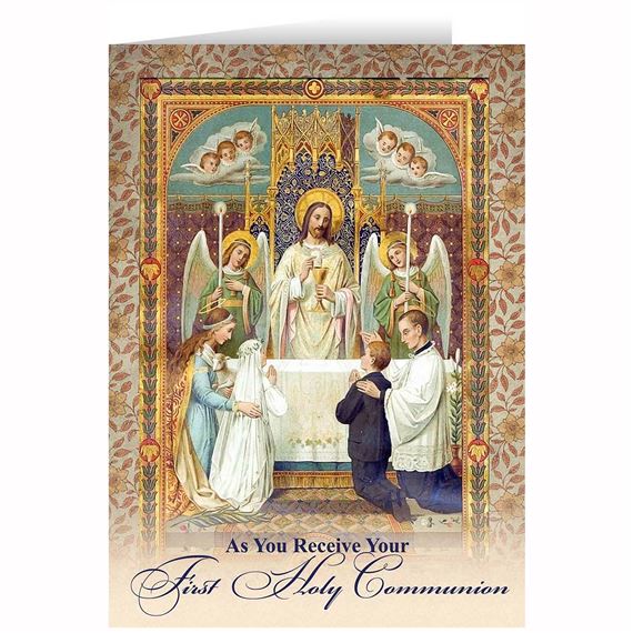 JESUS FIRST HOLY COMMUNION GREETING CARD