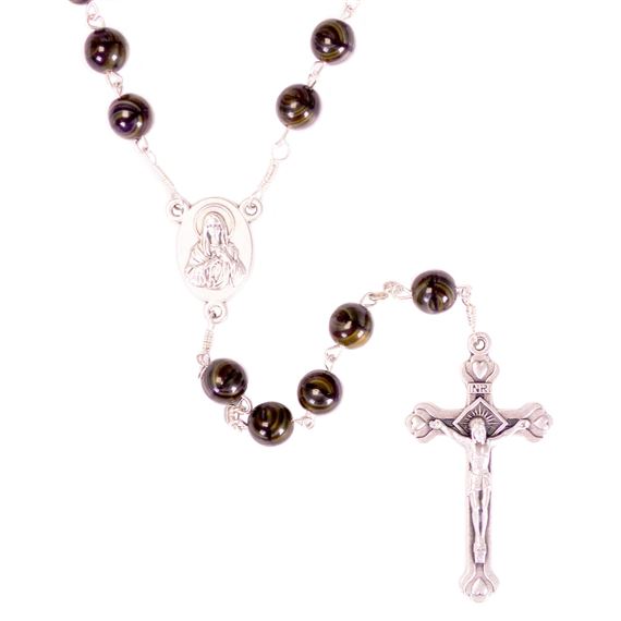 BETHLEHEM BROWN BEAD ROSARY