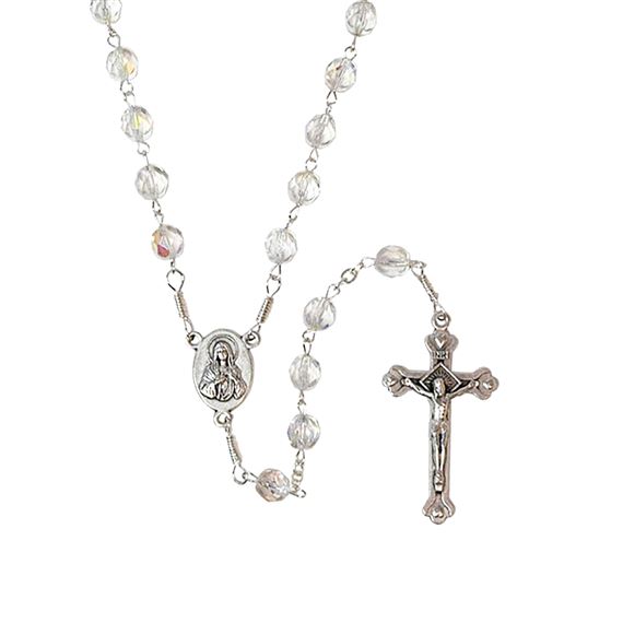 BETHLEHEM CLEAR CRYSTAL ROSARY