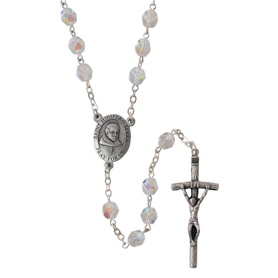 ST. JUNIPERO SERRA - CRYSTAL ROSARY