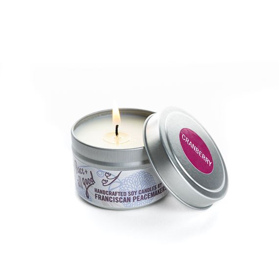 ALL-NATURAL HANDCRAFTED SOY CANDLE TIN (BY FRANCISCAN PEACEMAKERS MINISTRY)