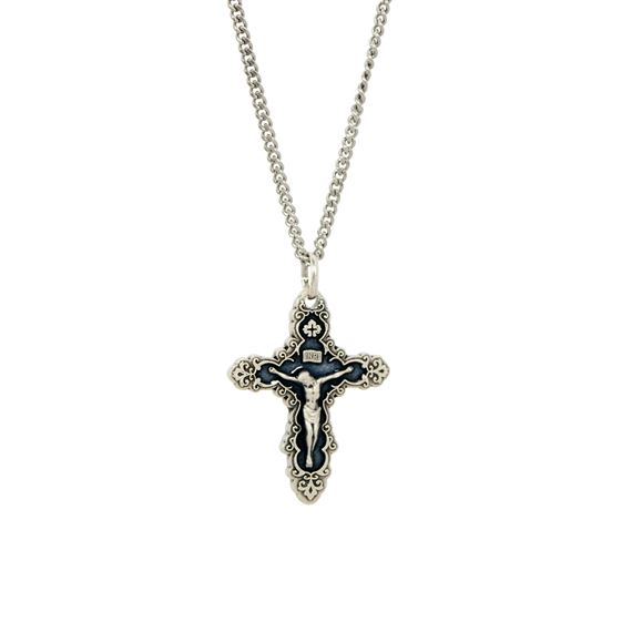 CRUCIFIX WITH BLUE ENAMEL