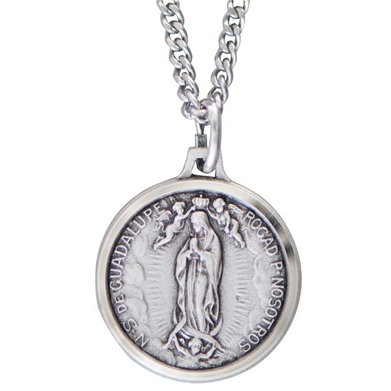 OUR LADY OF GUADALUPE NICKEL SILVER MEDAL