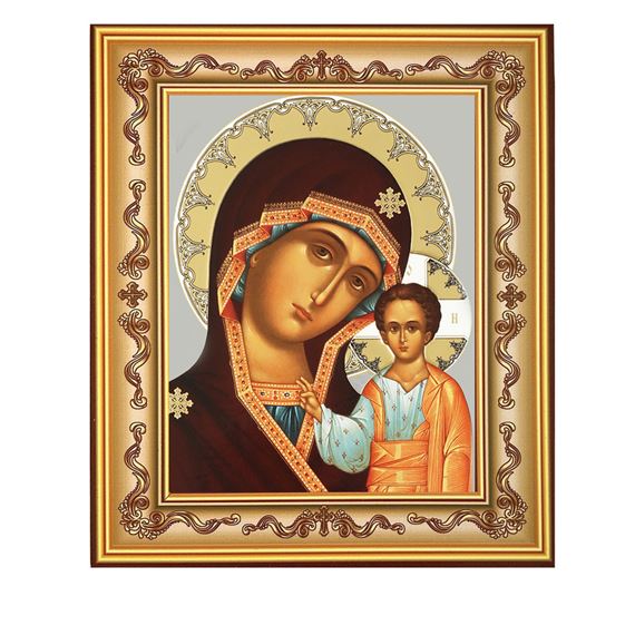 VIRGIN OF KAZAN FRAMED PRINT WITH EASEL BACK - 6 1/4" X 7 3/4"