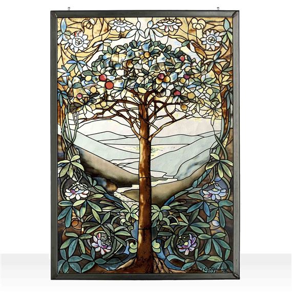 TIFFANY TREE OF LIFE STAINED GLASS