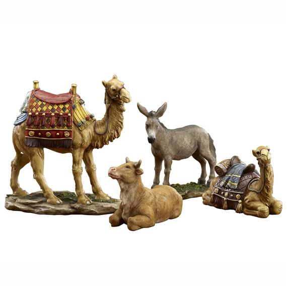 SET OF 4 ANIMALS -  REAL LIFE NATIVITY - 7 INCHES
