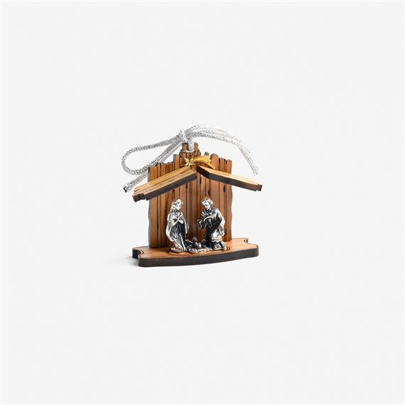 ITALIAN OLIVE WOOD NATIVITY ORNAMENT