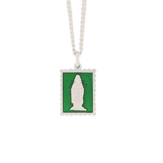 GREEN SCAPULAR MEDAL NECKLACE