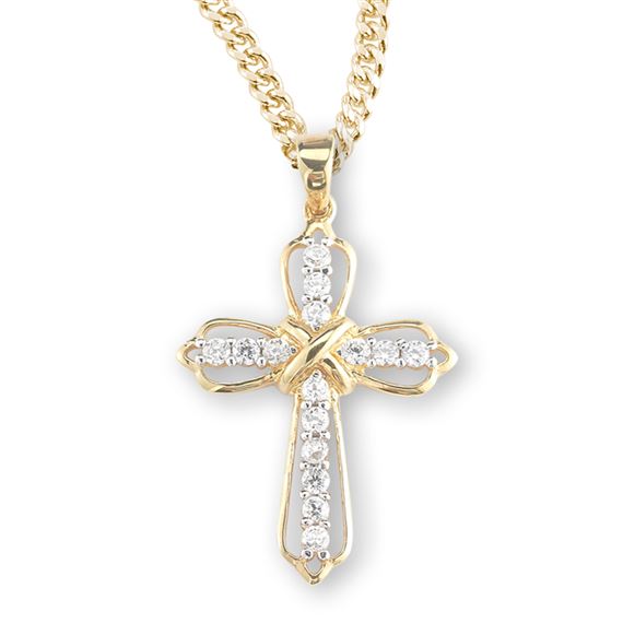 Gold Over Sterling Celtic Knot Cross