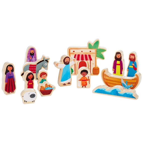 JESUS AND FRIENDS WOOD PLAY SET (14-Pieces)