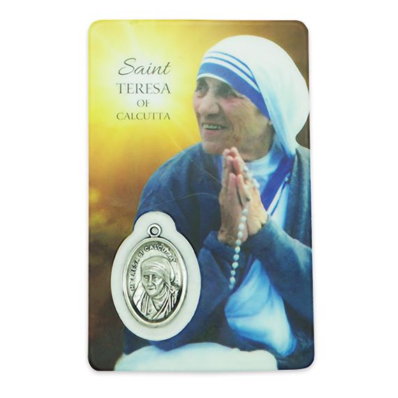 ST. TERESA OF CALCUTTA HOLY CARD WITH MEDAL
