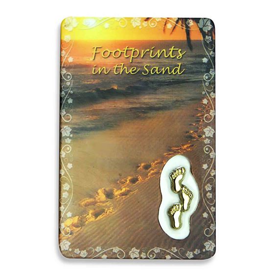 FOOTPRINTS - HOLY CARD WITH MEDAL