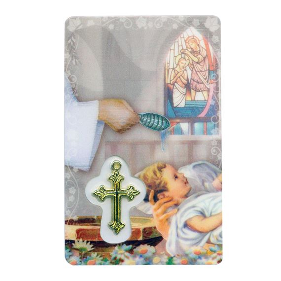 BAPTISMAL HOLY CARD WITH MEDAL