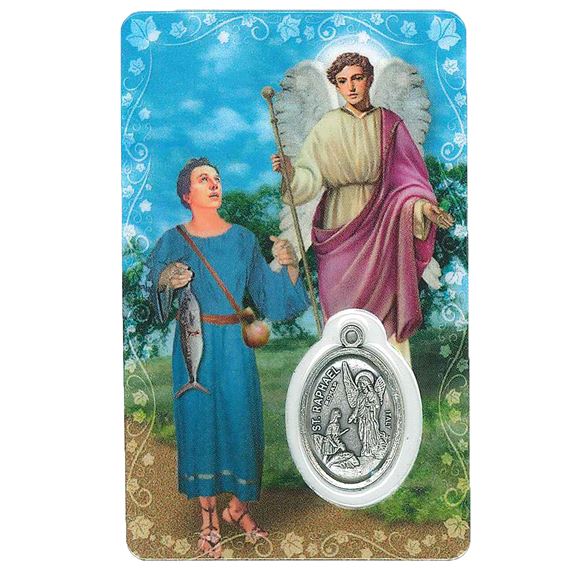 ST. RAPHAEL HOLY CARD WITH MEDAL