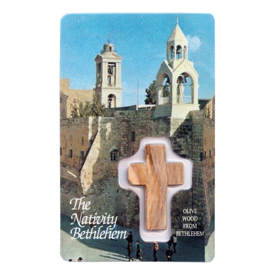 THE NATIVITY BETHLEHEM CROSS IN MY POCKET HOLY CARD