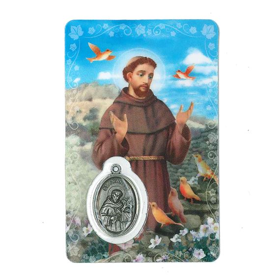 ST. FRANCIS HOLY CARD WITH MEDAL