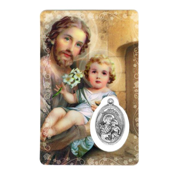 ST. JOSEPH HOLY CARD WITH MEDAL | EWTN Religious Catalogue