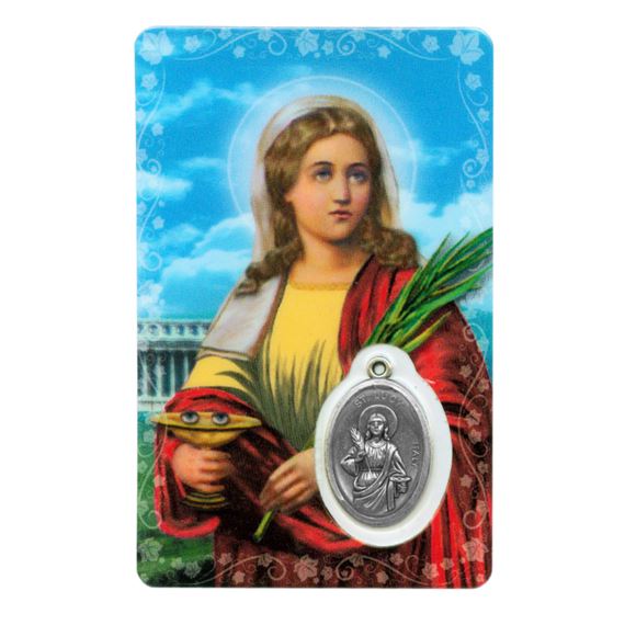 ST. LUCY HOLY CARD WITH MEDAL