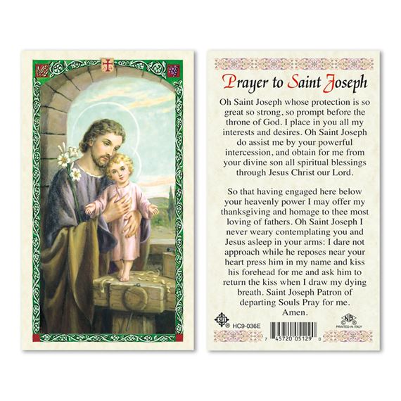 LAMINATED HOLY CARD SAINT JOSEPH