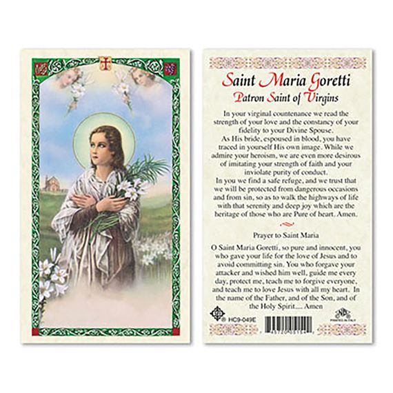 LAMINATED HOLY CARD - SAINT MARIA GORETTI